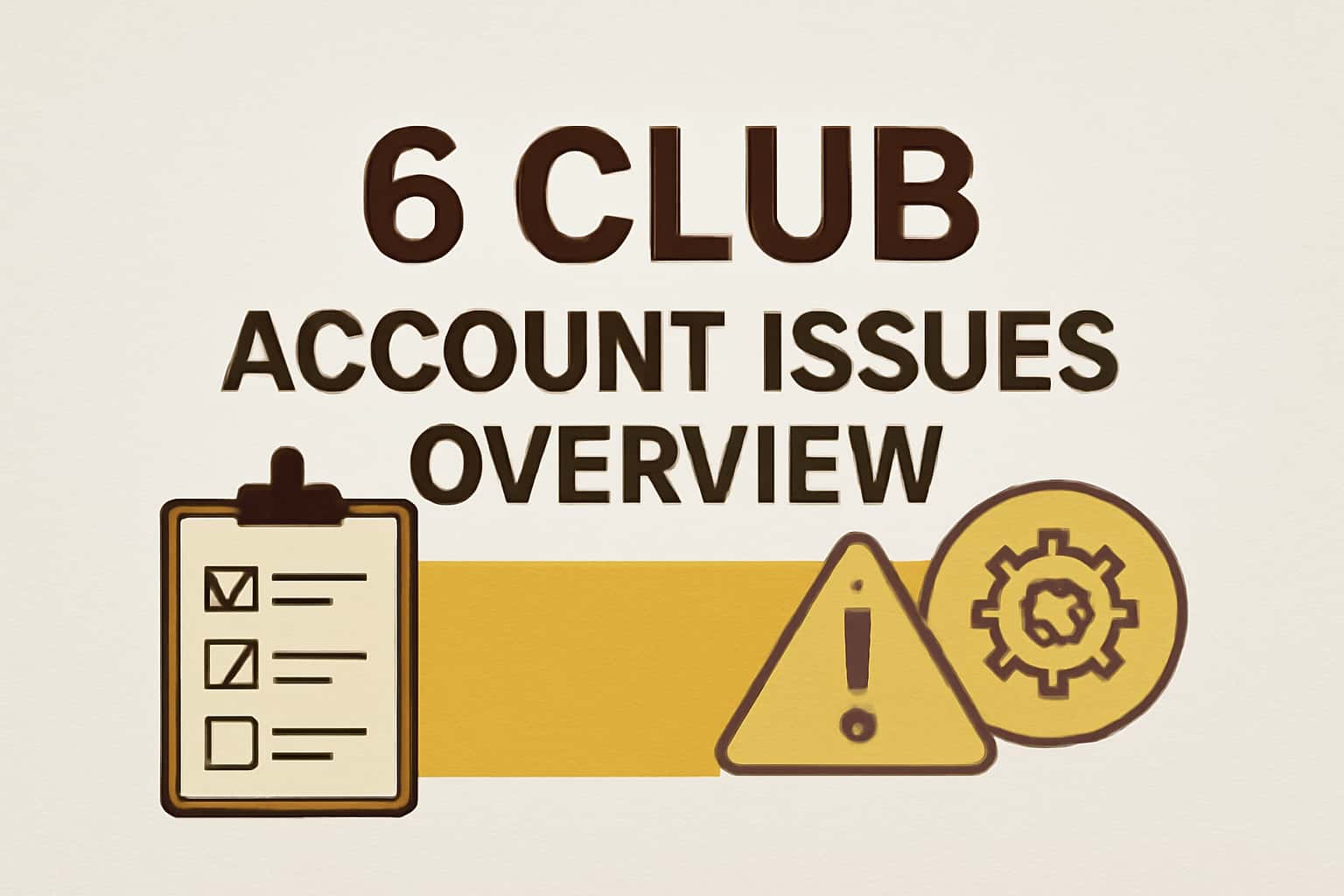 An informative graphic illustrating 6 Club account challenges.