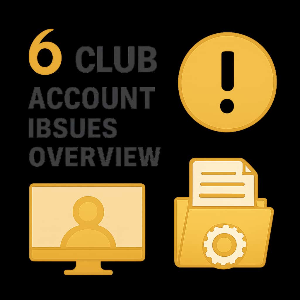 An educational illustration of 6 Club account topics.