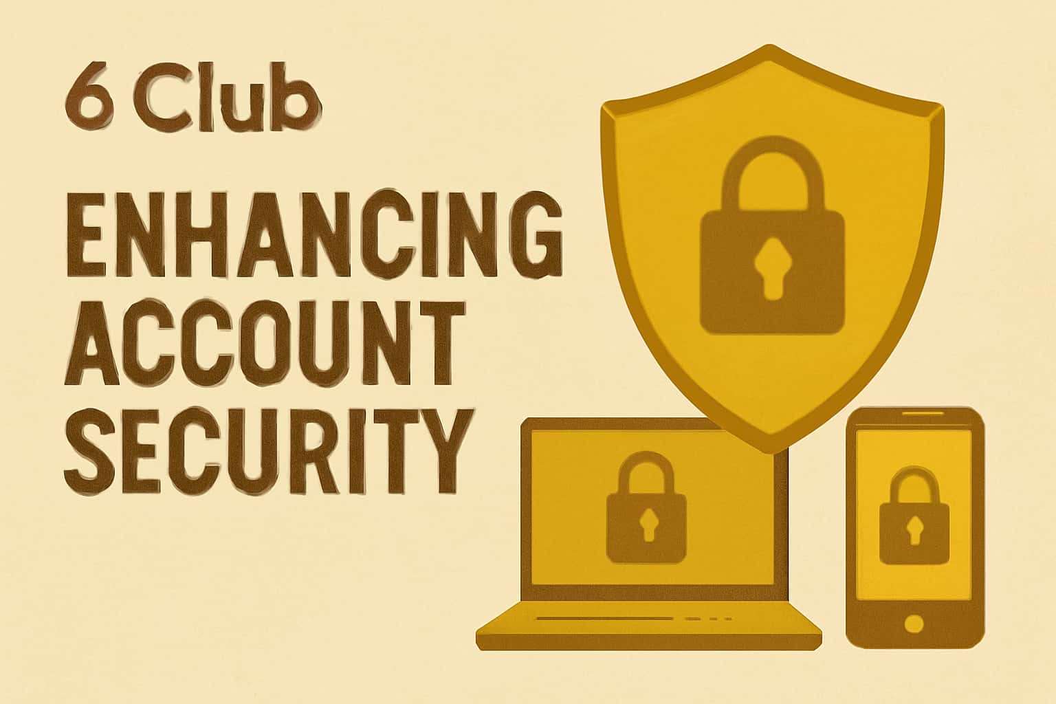 An abstract representation of account security enhancements for 6 Club.