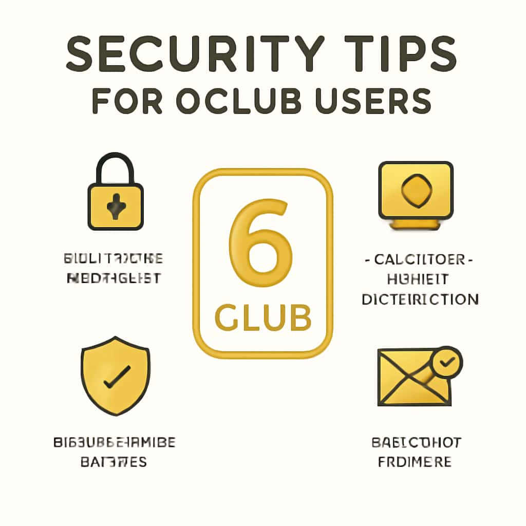 An educational diagram outlining security best practices for 6 Club users.