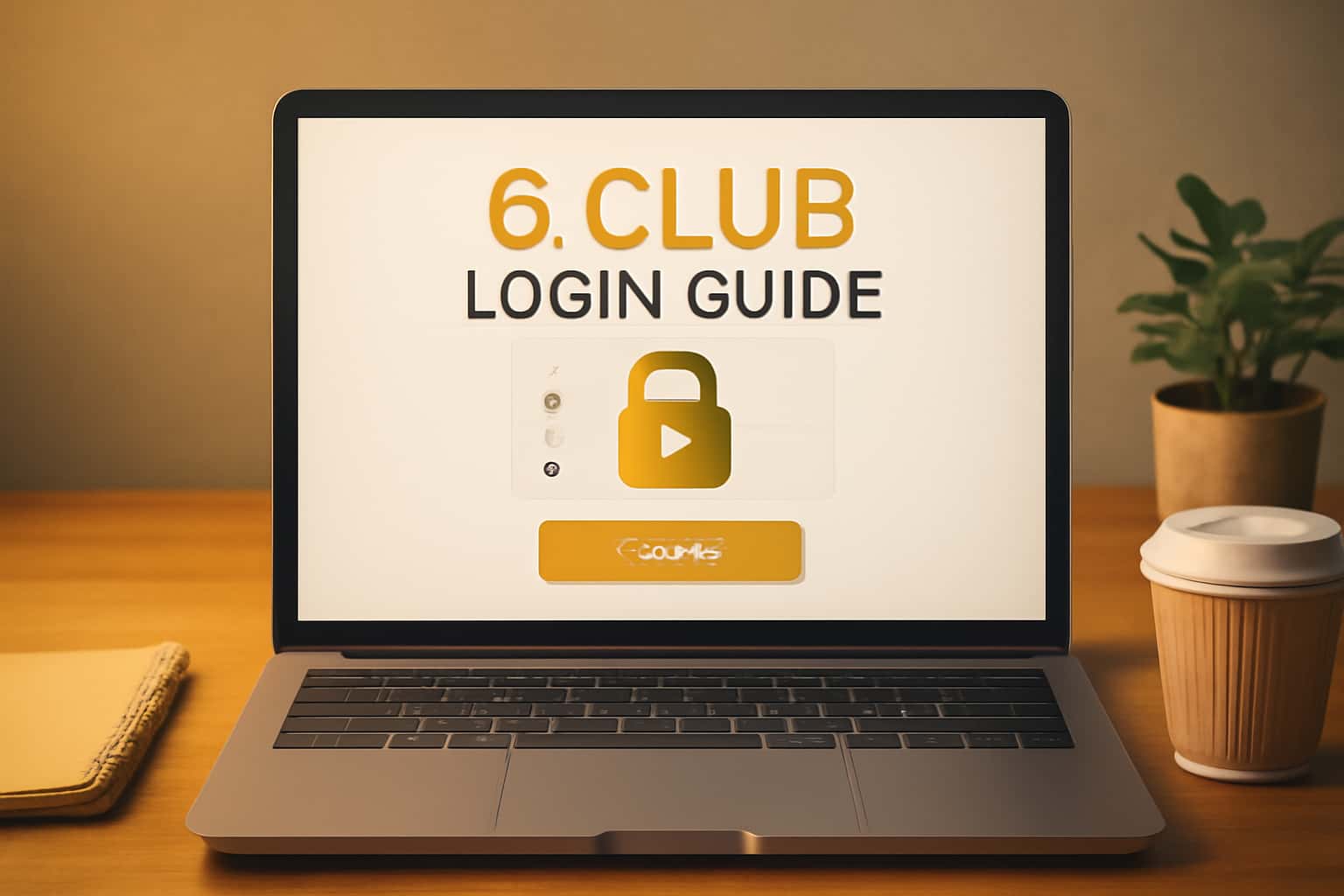 Illustration of the 6 Club login interface with a futuristic aesthetic.