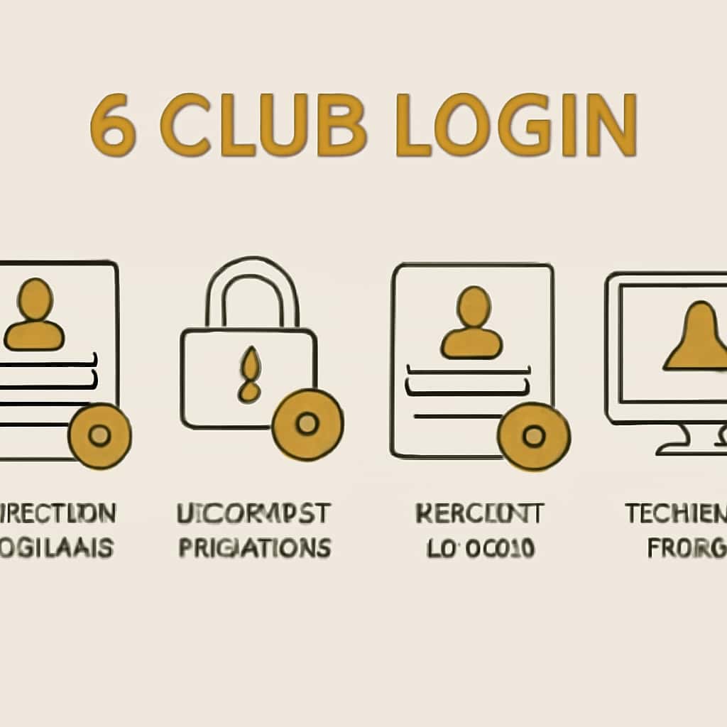 An educational diagram illustrating common issues with 6 Club login.