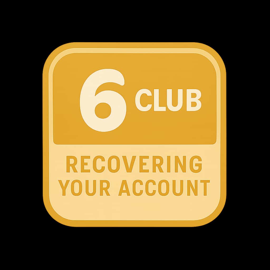 A simple badge representing account recovery steps for 6 Club.