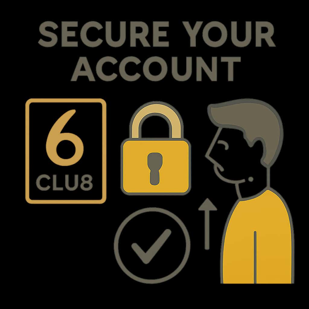 An educational diagram about securing accounts for 6 Club.