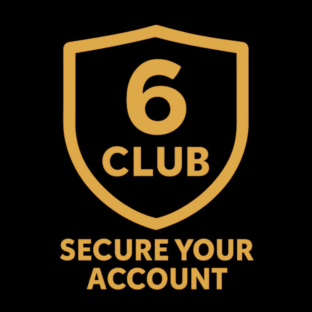 A badge icon representing security for 6 Club accounts.