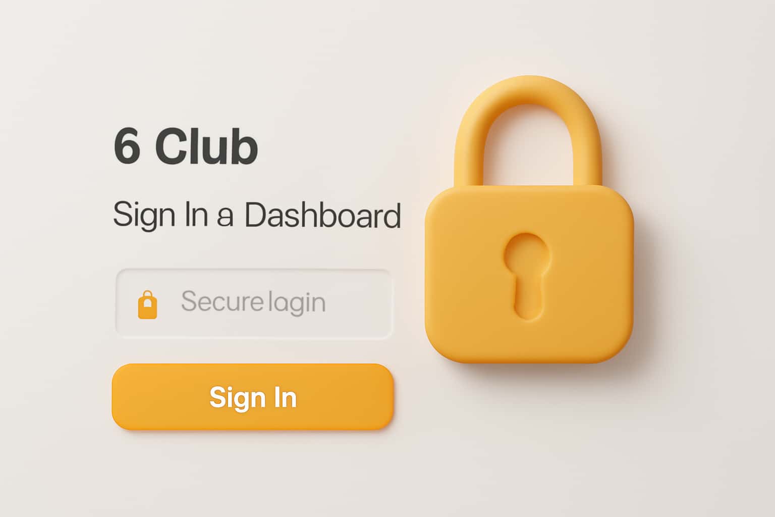 6 Club Sign In & Dashboard Interface